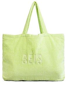 BEIS The Terry Towel Tote in Lime from Revolve.com | Revolve Clothing (Global)