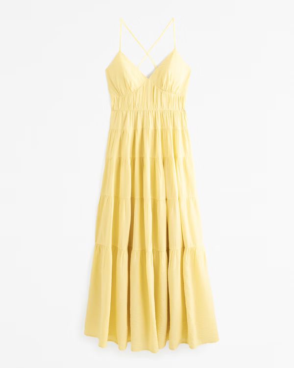 Women's Flowy Tiered Maxi Dress | Women's New Arrivals | Abercrombie.com | Abercrombie & Fitch (US)
