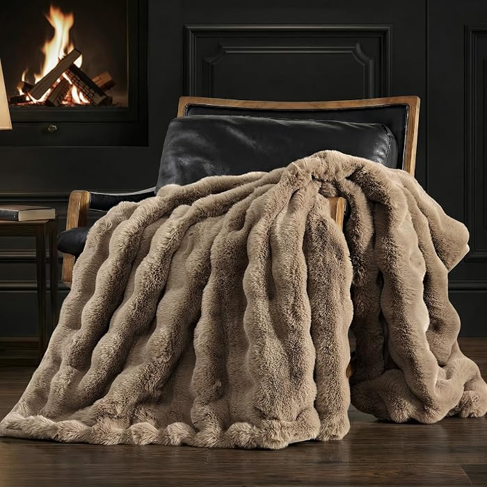 EverGrace Ultra Soft Luxury Fluffy Faux Rabbit Fur Throw Blanket, Thick Warm Bubble Throw for Bed... | Amazon (US)