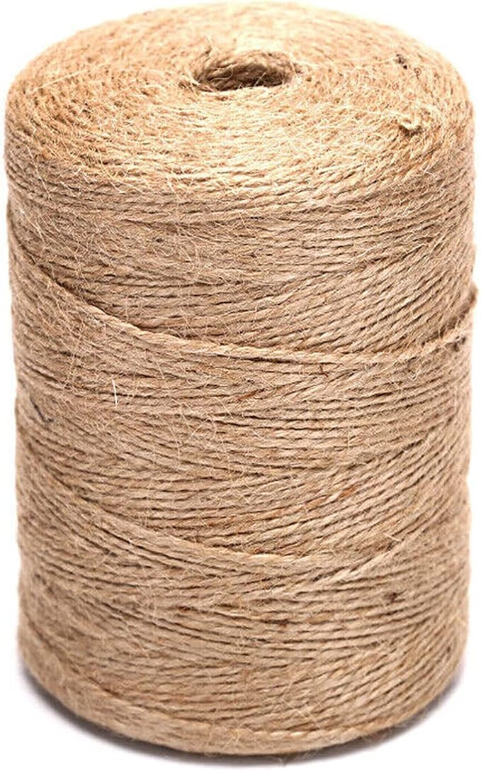 1100 Ft Natural Jute Twine String 2mm 3ply Thin Ribbon Hemp Twine for Craft Plant Gift Wrapping C... | Amazon (US)