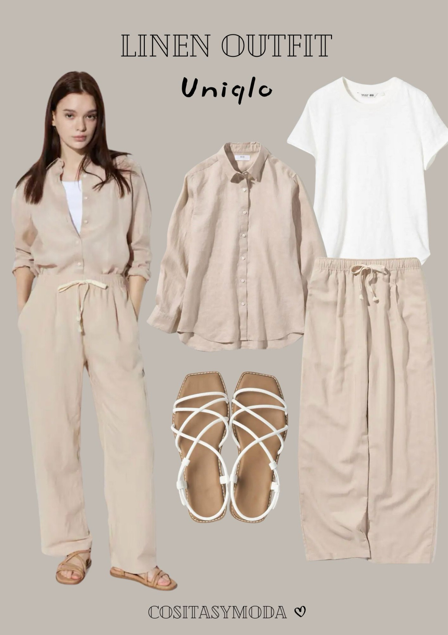 Linen Outfit Uniqlo | Cositasymoda
•
Linen shirt,linen troursers,white t-shirt,white sandals
•
Follow my shop on the LTK app to shop this post and get my exclusive app-only content! 

#LTKspring #LTKstyletip #LTKxUNIQLO