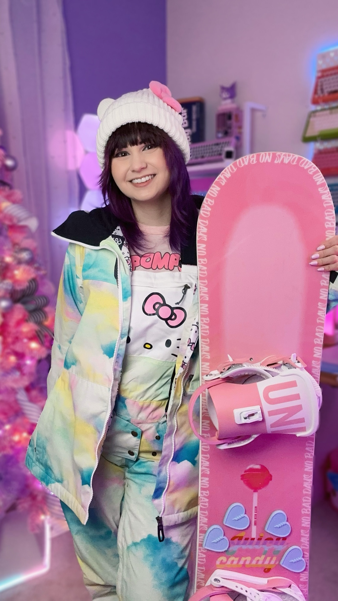 My HELLO KITTY snowboard fit! 🏂🎀💕 I love my jacket and bibs from 686! 🥹💖 Here’s what I’m using:

- NOBADAY Juicy Candy Snowboard 142cm + Crab Grab Stomp Pad
- Women’s Smith Mirage snowboard helmet
- Dragon X1s goggles
- 686 Hello Kitty Collection
- DC Lotus BOA Snowboard Boots + Union Milan Snowboard Bindings B4BC

The jacket + bibs are from the 686 Hello Kitty 2023 collection and aren't available anymore, but I linked more 686 snowboard gear + some super cute alternatives and accessories too! 💕

Snowboard and ski gear from brands change every year! Wish I could share these exact items with y’all! 🥺

🏂❄️🏂❄️🏂❄️🏂

snowboard outfit, cute snowboard gear, snowboarding, winter outfits, ski outfits, skiing, pink snowboard outfit, Hello Kitty snowboard, Hello Kitty beanie, 686, Sanrio snowboard outfit, 686 Athena jacket, pink snowboard, Hello Kitty bib pants, snowboard bibs, seasonal, snowboard apparel, ski apparel, winter apparel, baggy snowboard outfit, travel, activewear, active wear, cyber monday deals, black friday deals, OOTD, outfit of the day, GRWM, get ready with me

#LTKActive #LTKootd #LTKgrwm