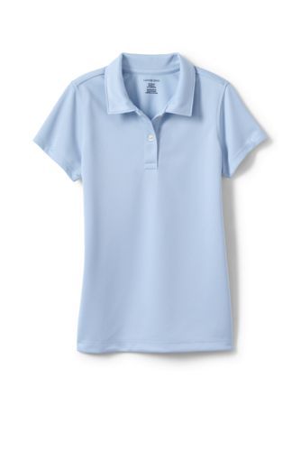 School Uniform Girls Short Sleeve Poly Pique Polo Shirt | Lands' End (US)