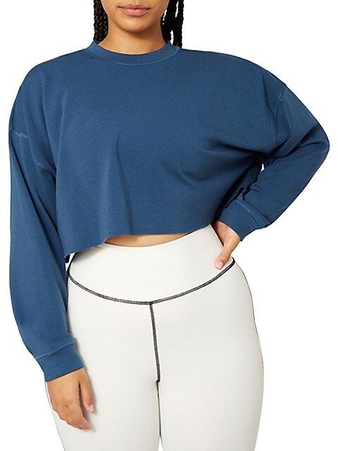 WeWoreWhat Cropped Cotton-Blend Sweatshirt on SALE | Saks OFF 5TH | Saks Fifth Avenue OFF 5TH