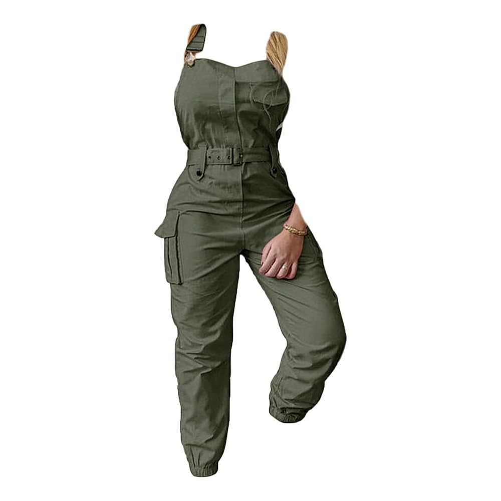 Women's Casual Cargo Overalls - Fashionable Sleeveless Jumpsuits with Adjustable Straps and Belte... | Amazon (CA)