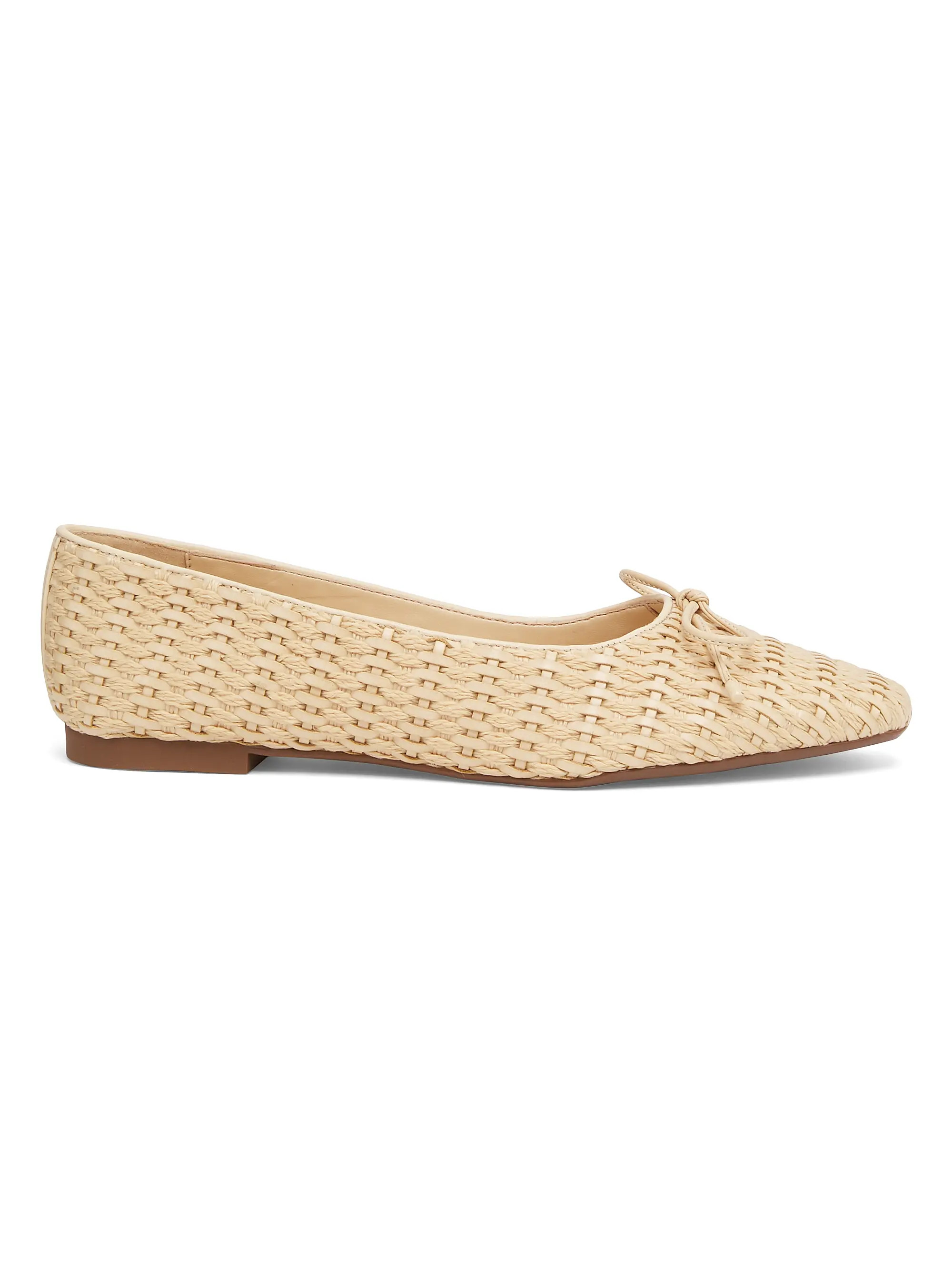Arissa Leather & Raffia Flats | Saks Fifth Avenue