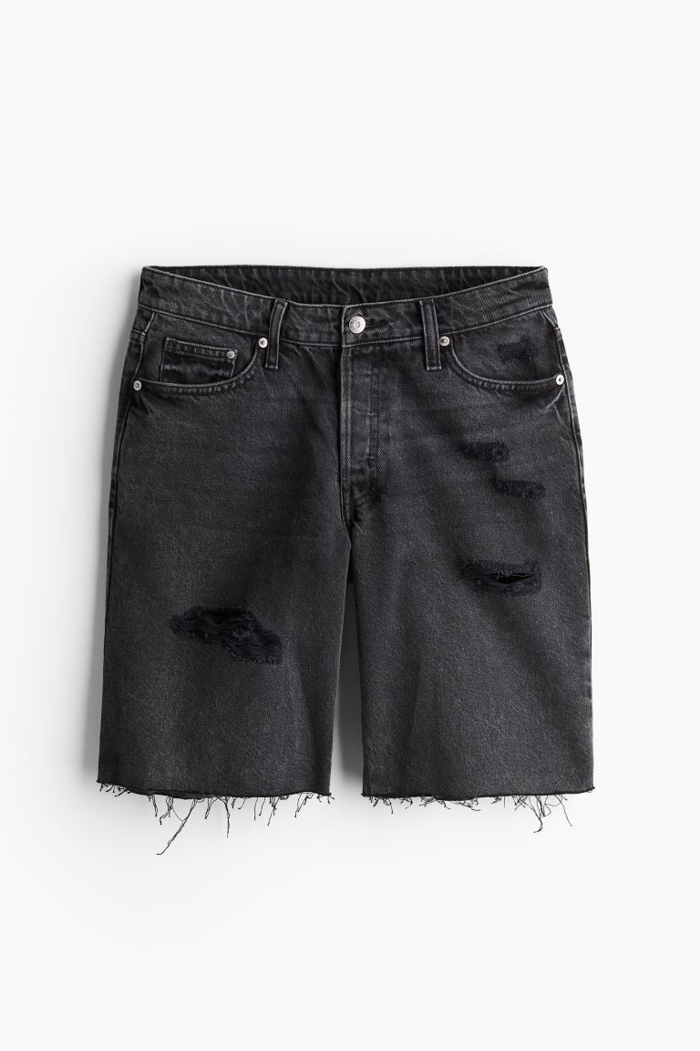 Baggy Low Denim Shorts - Black - Ladies | H&M US | H&M (US + CA)