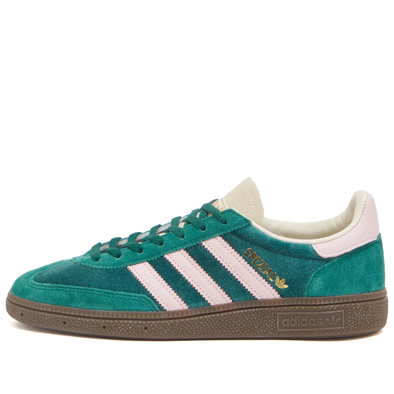 Adidas Handball Spezial Sneaker in Green/Pink/Cream, Size UK 6 | END. Clothing