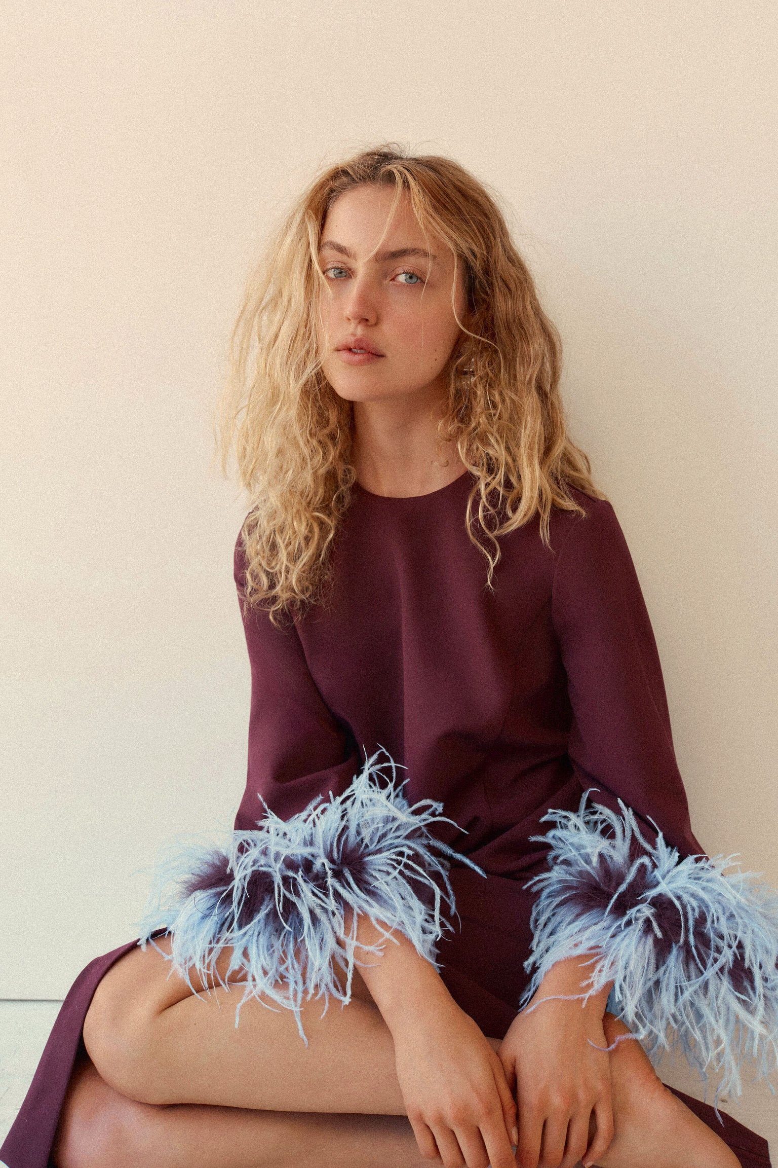 Oxblood Feather Eleanor Dress | Tuckernuck (US)