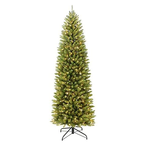 National Tree Company Pre-Lit 'Feel Real' Artificial Slim Downswept Christmas Tree, Green, Dougla... | Amazon (US)