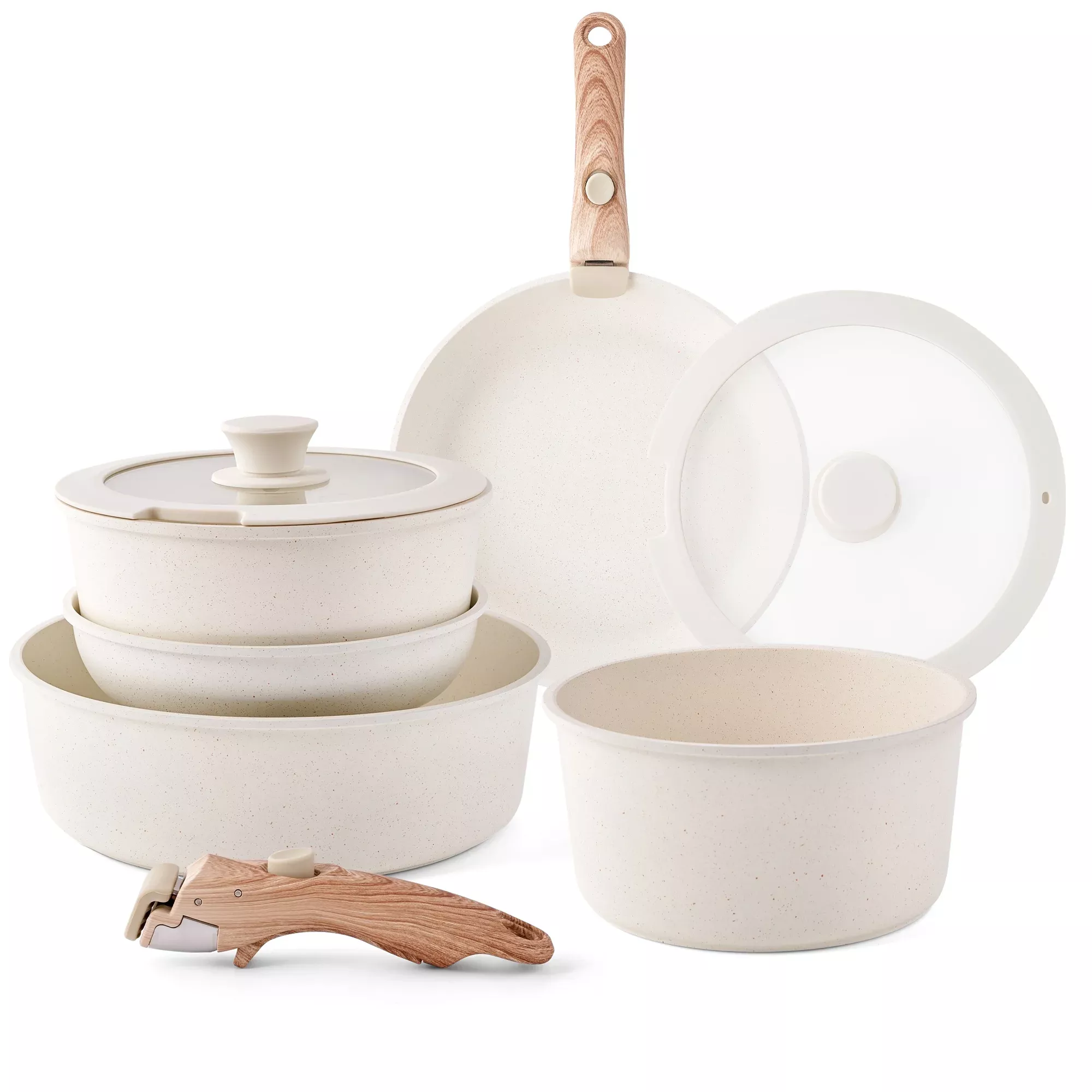 Pots and Pans Set Caannasweis Kitchen Nonstick Cookware Sets