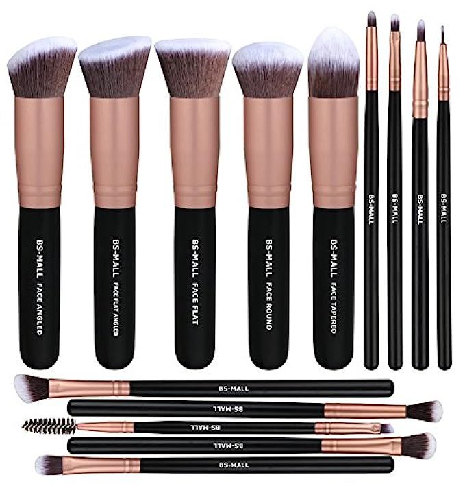 BS-MALL Makeup Brushes Premium Synthetic Foundation Powder Concealers Eye Shadows Makeup Brush Sets, | Amazon (US)