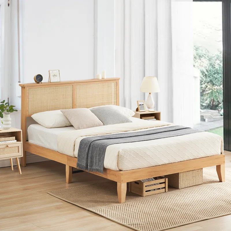Stavern Mid Century Natural Platform Bed | Wayfair North America