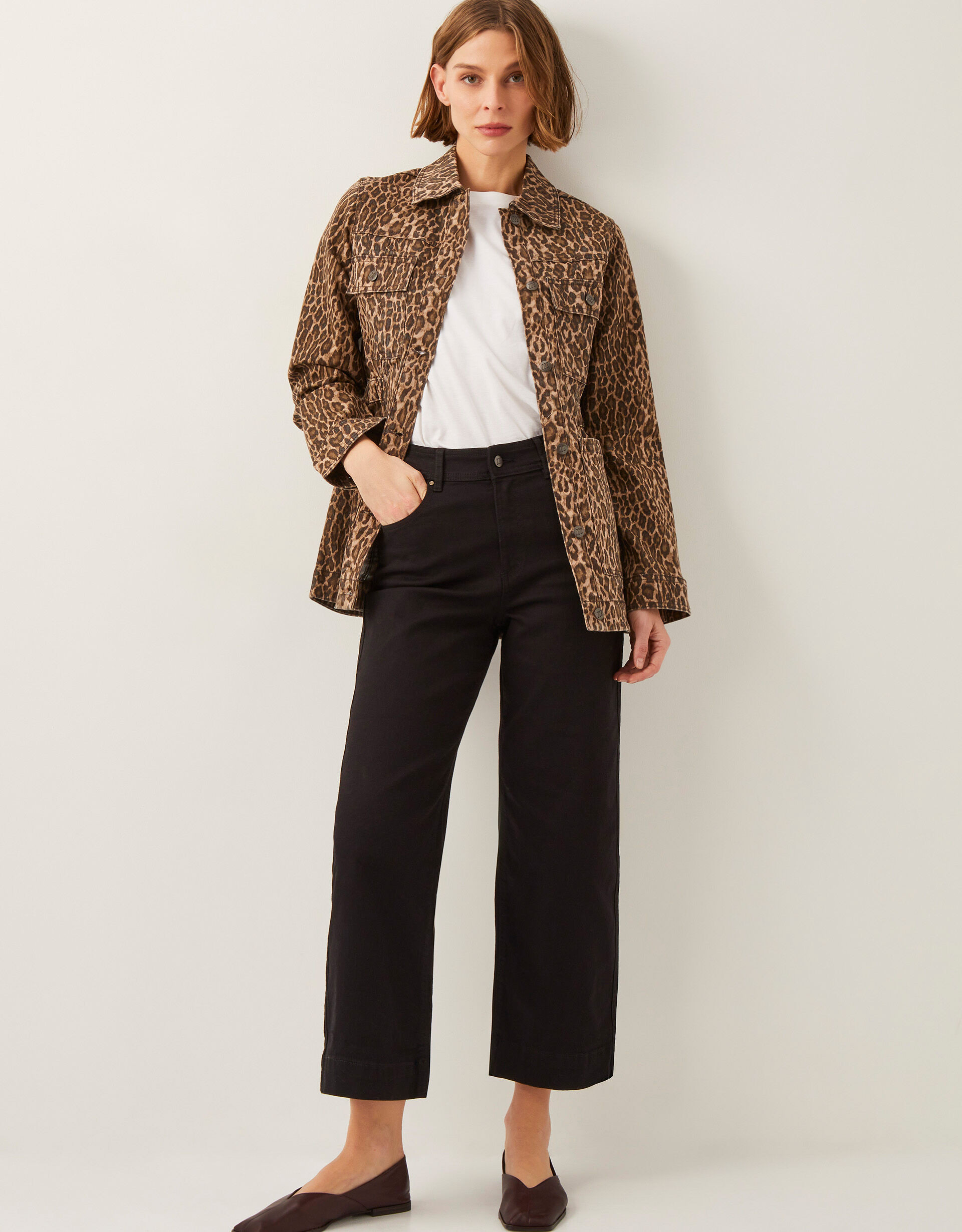 Hallie Regular Crop Wide Leg Jeans Black | Monsoon (UK)