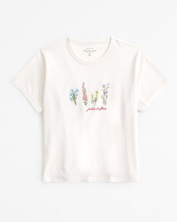 Short-Sleeve Flowers Graphic Skimming Tee | Abercrombie & Fitch (US)