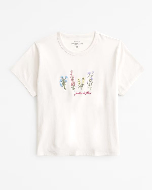 Short-Sleeve Flowers Graphic Skimming Tee | Abercrombie & Fitch (US)