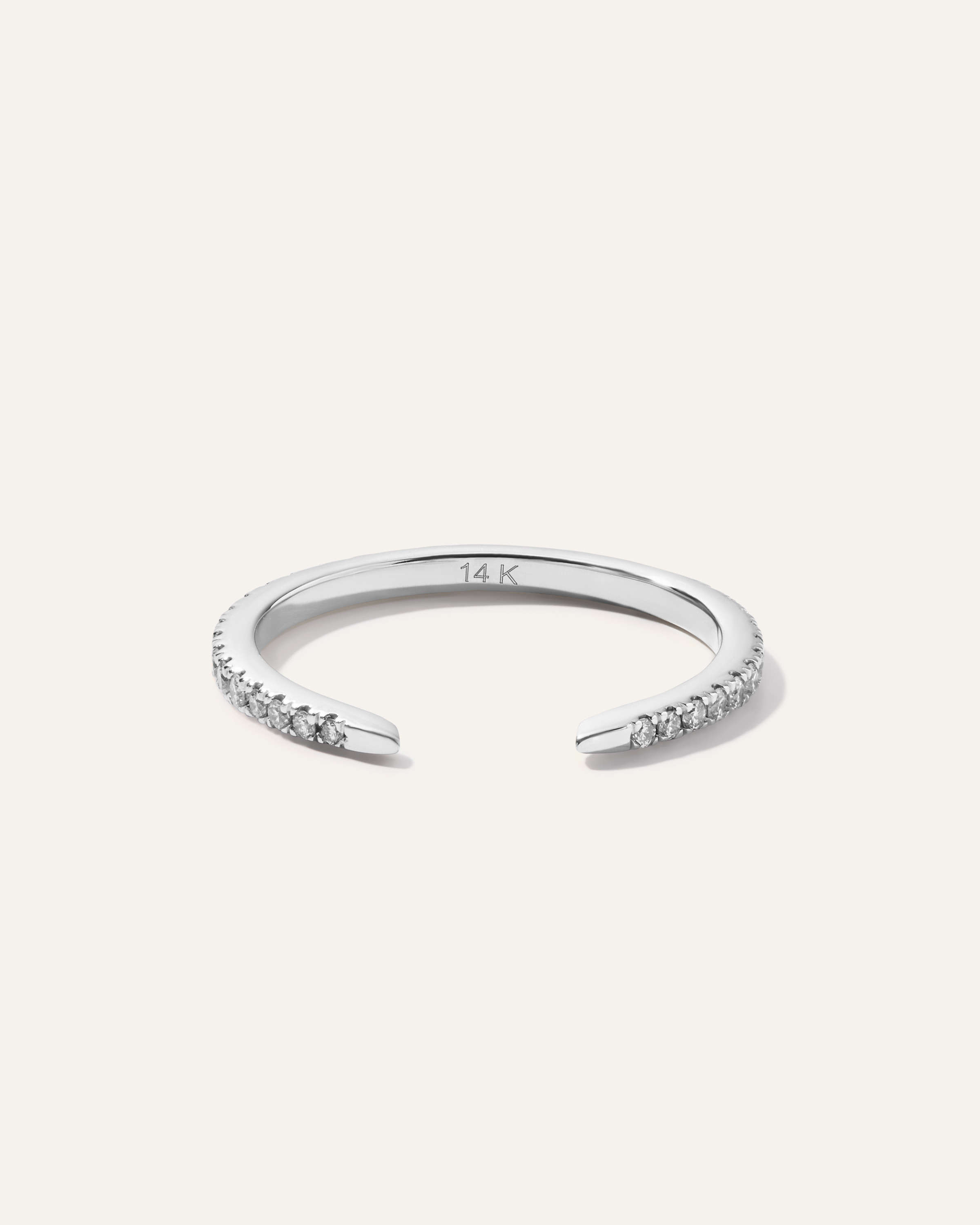 Quince | Women's 14K Diamond Open Claw Ring in White Gold, Size 8 | Quince