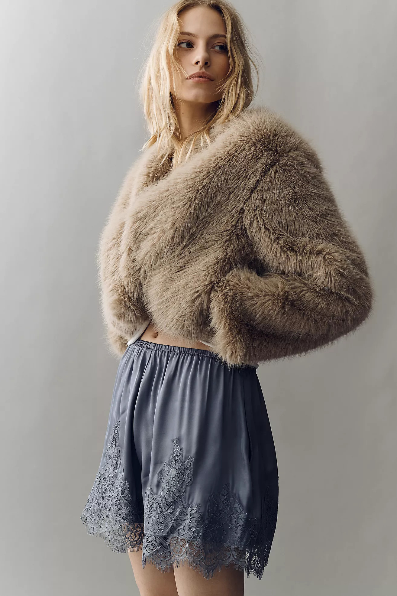 LyreBird Lace-Trim Silky Shorts | Anthropologie (US)