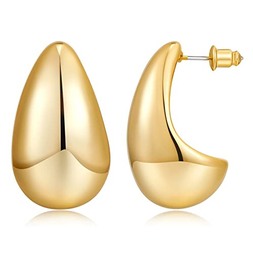 NEPULOY Big Waterdrop Statement Drop Earrings for Women Large Gold Dangle Earrings Jewelry | Amazon (US)