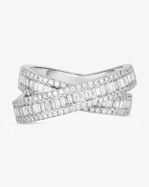 Petite Baguette Crossover Ring | Ring Concierge