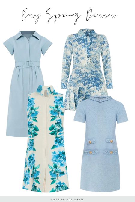 Easy, blue spring dresses. Perfect for a baby shower! #spring #springdress #babyshowerdress #tuckernucking