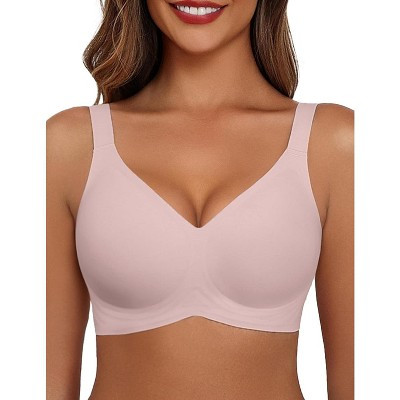 Avidlove Bras for Women Seamless Bra Full Coverage T Shirt Bralettes V Neck Wireless Bra Comfortable Brassiere Deep Purple L | Target
