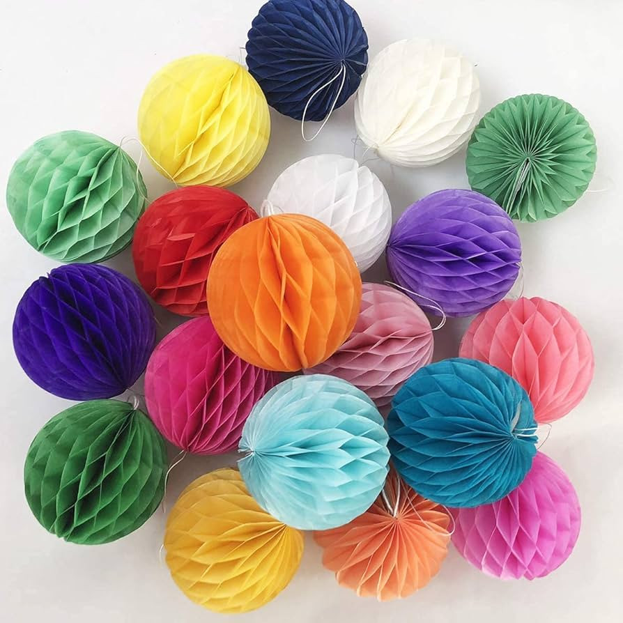 20pcs 3inch Honeycomb Flower Balls Party Honeycomb Balls Decoration Paper Flower Balls Tissue Pap... | Amazon (US)