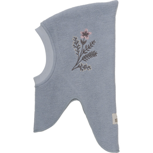 HutteliHut | Double Layer Wool Balaclava Flower Embroidery, Quarry (Blue, Size 12-24M) | Maisonette | Maisonette