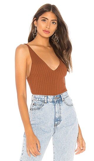 by the way. Mabel Rib Sweater Top in Camel Brown | Revolve Clothing (Global)