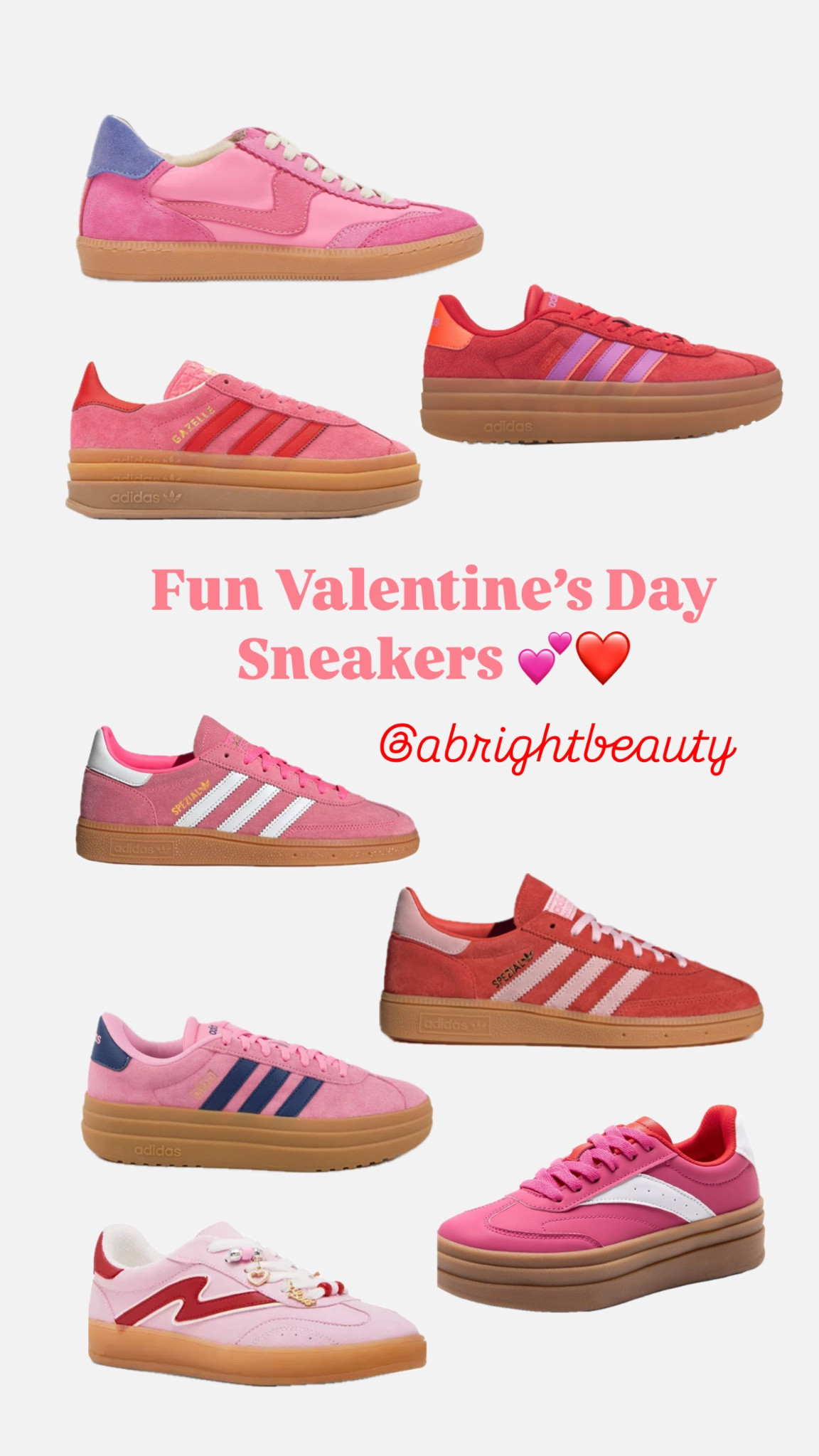 Pink and red Valentine’s Day shoes 💕 in a variety of price points! So cute for Valentine’s Day and spring in general! 

Spring shoes, colorful sneakers, adidas sambas, colorful shoes, pink sambas, red sambas, affordable shoes, affordable sneakers, Valentine’s Day shoes, pink shoes, red shoes, colorful sambas, colorful adidas, look for less adidas

#LTKShoeCrush #LTKFindsUnder50 #LTKFindsUnder100