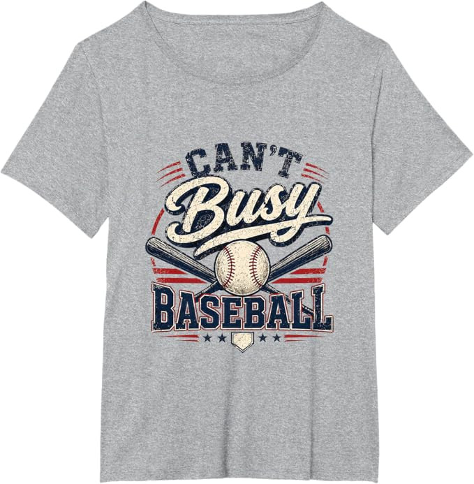Can't Busy Baseball Vintage Retro Graphic T-Shirt | Amazon (US)
