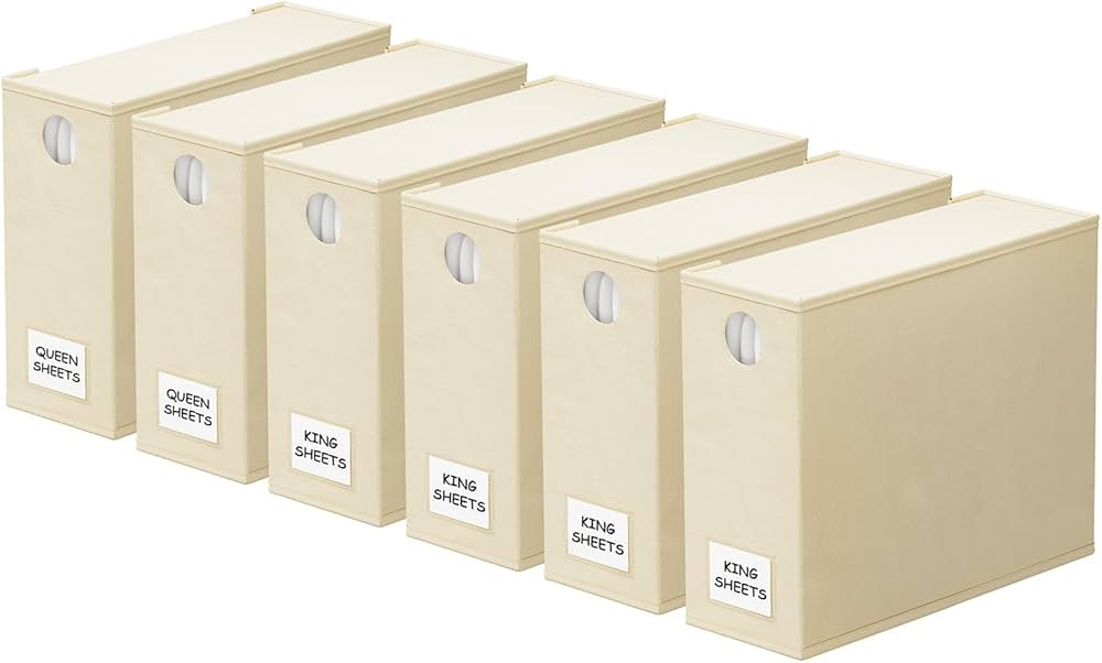 SpaceAid 6 Pack Bed Sheet Organizers and Storage, Foldable Sheet Organizer for Linen Closet, Shee... | Amazon (US)