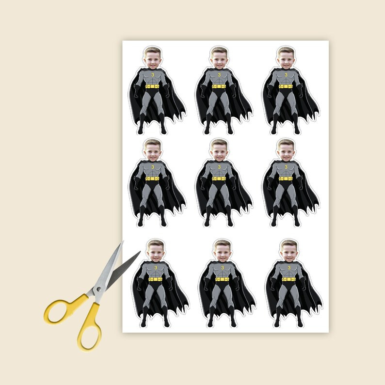 Custom Photo Cupcake Toppers Printable, Superhero Birthday Cupcake Toppers Baby Face ,cupcake Top... | Etsy (US)