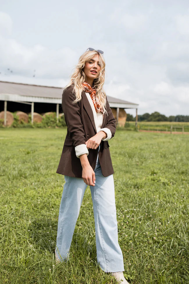 One Track Mind Black And Plaid Blazer | Pink Lily