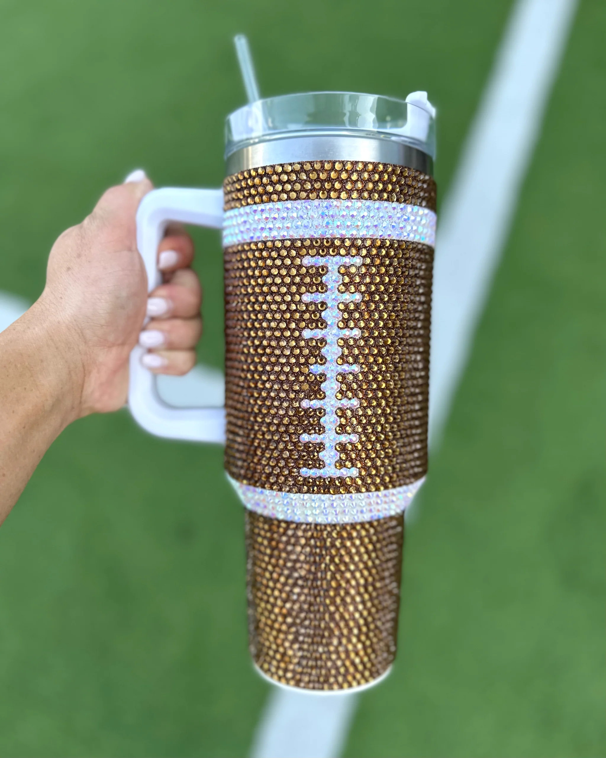 Crystal Football "Blinged Out" 40 Oz. Tumbler (Pre-Order Ships 9/1) | Live Love Gameday®