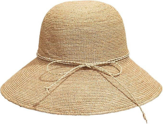 KORADI Women Raffia Beach Hat Natural Raffia Straw Bucket Hat Handwoven Foldable Sun Hats Wide Br... | Amazon (US)