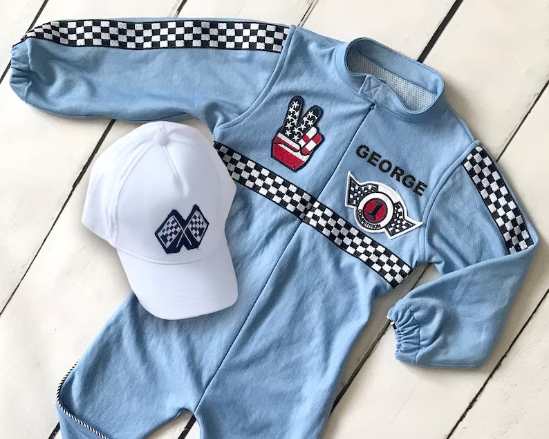Custom Race Suit | Race Car Birthday | Halloween Costume | 1st Birthday Gift|Photography Props|In... | Etsy (UK)
