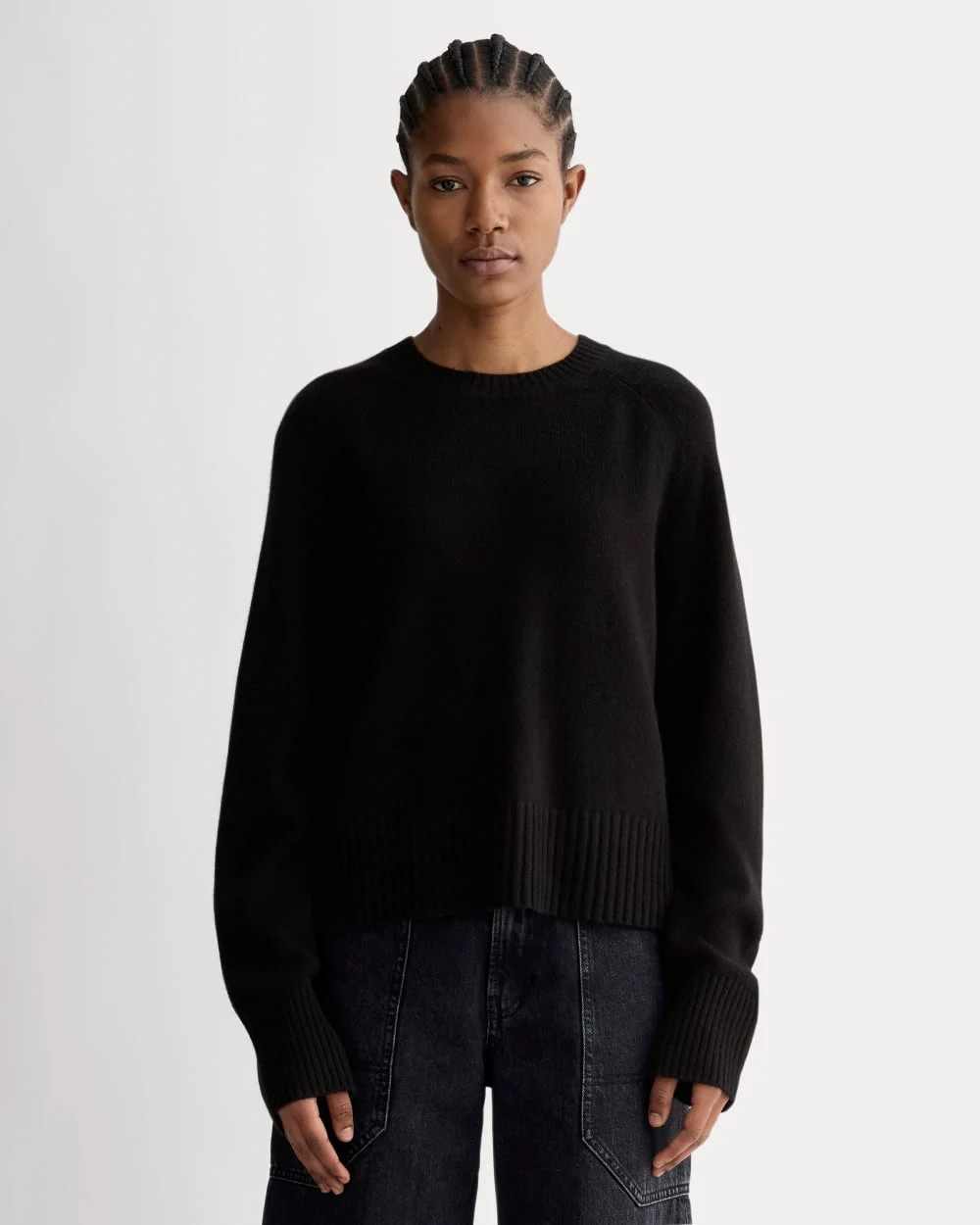 The Boxy Crew in Cashmere | Black | Everlane
