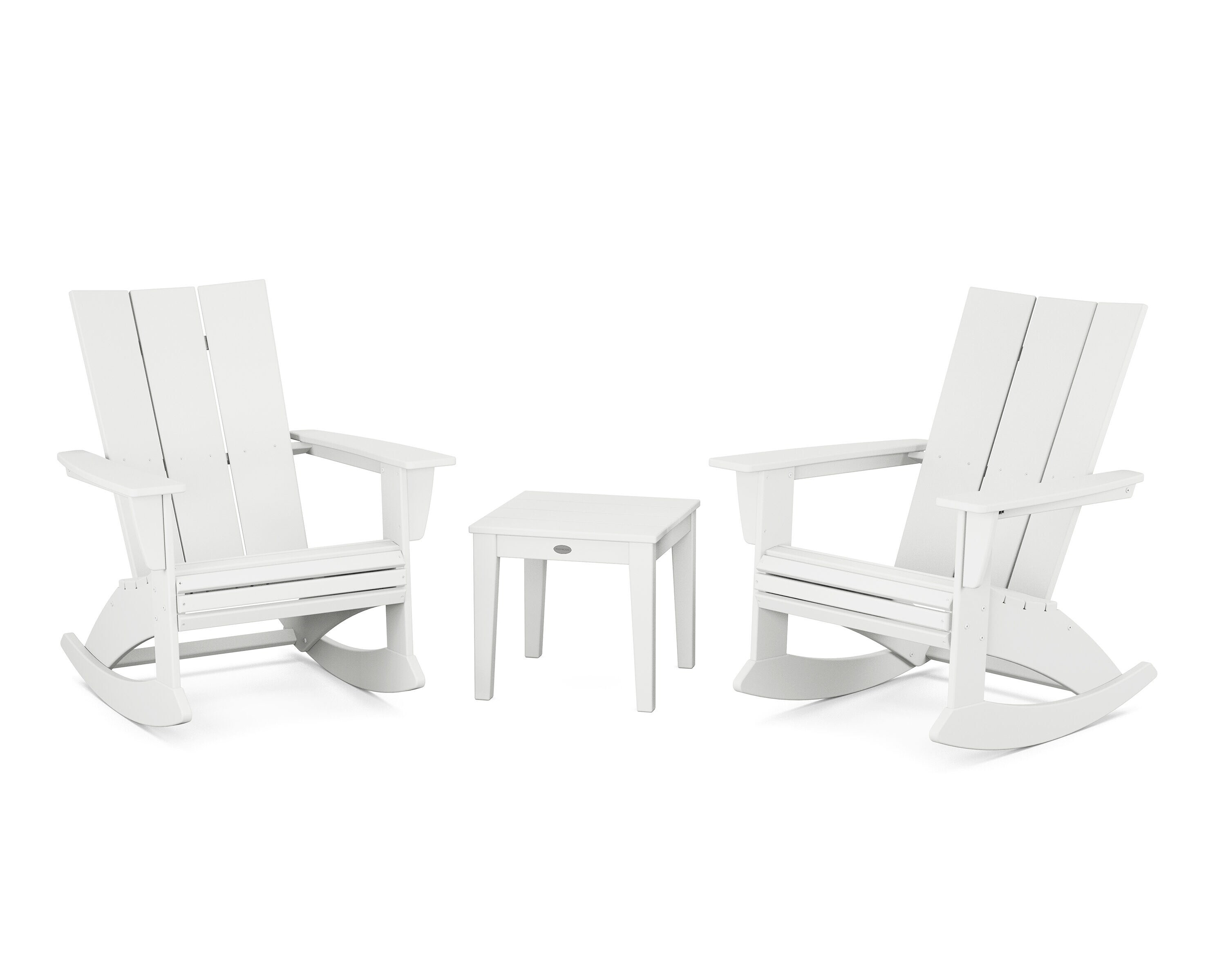 POLYWOOD Modern Adirondack 3 -Piece Patio Conversation Set one_size | PWS2205-1-WH | Lowe's