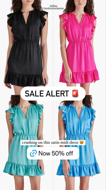 satin mini dress on sale for 50% off at Nordstrom Rack dress sale steve madden dress ruffle dress summer dress sundress workwear 

#LTKSaleAlert #LTKWorkwear #LTKFindsUnder50