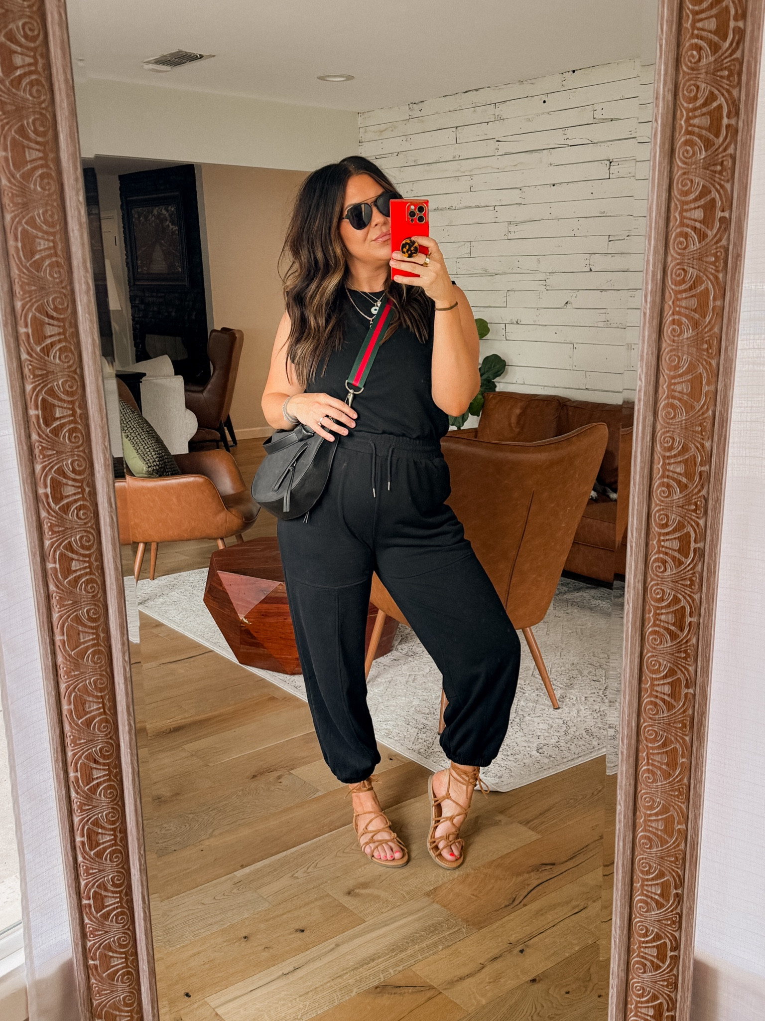 Amazon comfy jumpsuit
Wearing an XL
Sandals are TTS

TRAVEL OUTFIT, midsize fashion, midsize outfits 

#LTKMidsize #LTKFindsUnder50 #LTKStyleTip