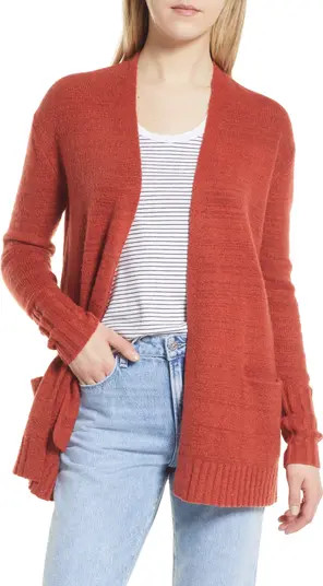 Collarless Open Front Long Cardigan | Nordstrom