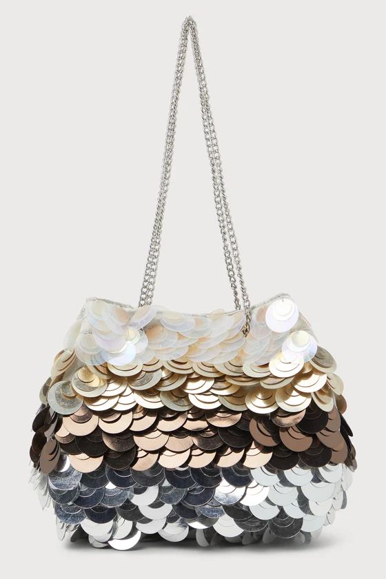 Brilliant Aura Silver Multi Striped Sequin Mini Handbag | Lulus (US)