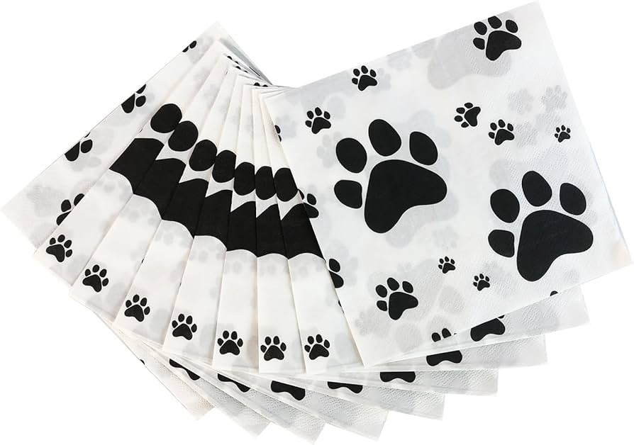 TUIC 40 Pack Paw Print Napkins Layers Paw Print Party Supplies Farm Animal Party Napkins for Anim... | Amazon (US)