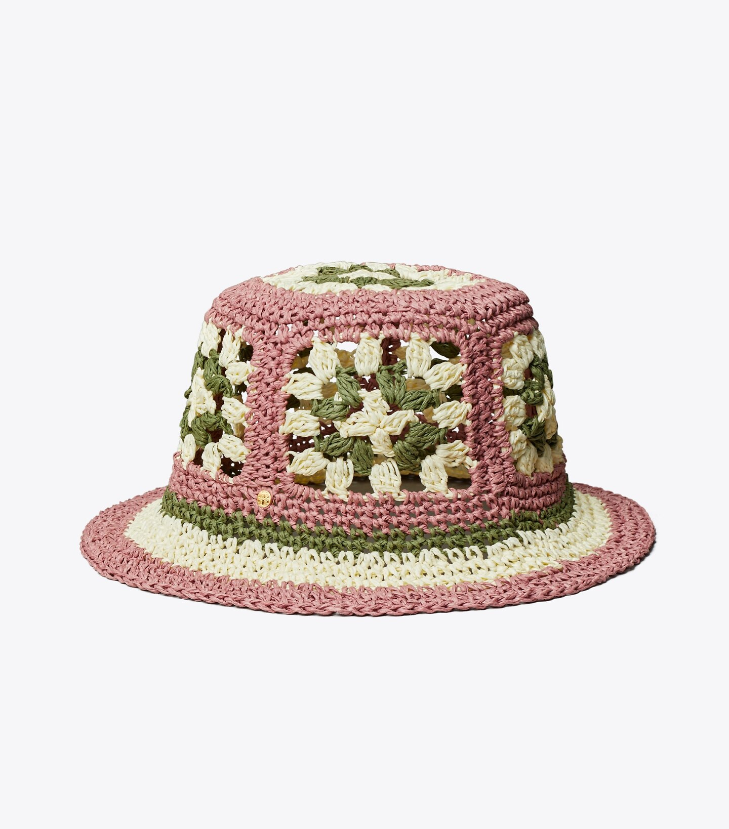 STRAW CROCHET SHORT-BRIM BUCKET HAT | Tory Burch (US)