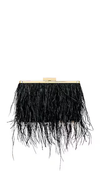 Estelle Feather Clutch in Black | Revolve Clothing (Global)