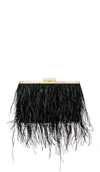 Estelle Feather Clutch in Black | Revolve Clothing (Global)