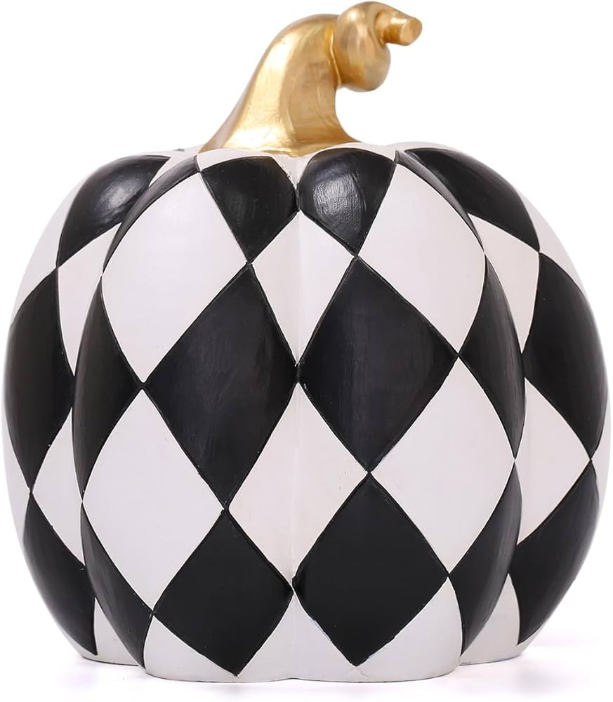 Suoedd Pumpkin Statues Modern Home Decor 9.05'' –Resin Pumpkin Figurines for Living Room Desk T... | Amazon (US)