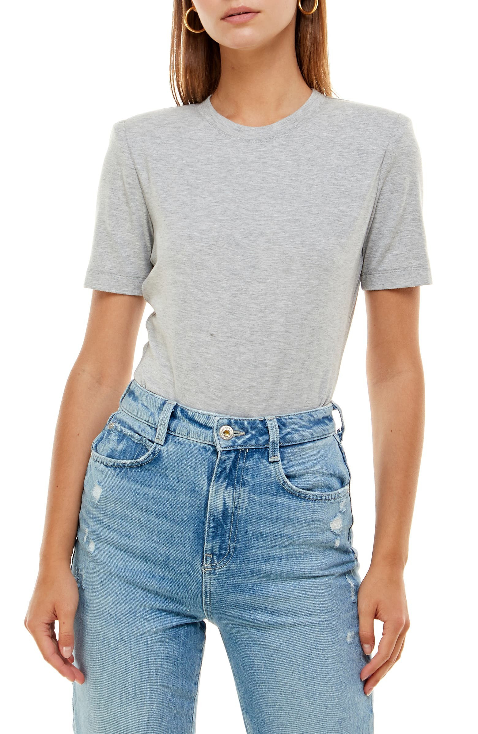 Skye Padded Shoulder Short Sleeve Bodysuit | Nordstrom