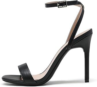 Amazon.com | DREAM PAIRS Black Heels Women�s High Stilettos Sexy Open Toe Dress Shoes Ankle Str... | Amazon (US)
